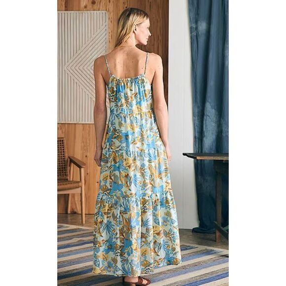 Faherty Sun Chaser Scoop Neck Sleeveless Floral Maxi Dress NWT Size Small - Picture 6 of 11
